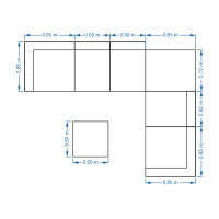 CARLA καναπές οικιακού χώρου 290x215x85 ταπετσαρία ΕΠΙΛΟΓΗΣ